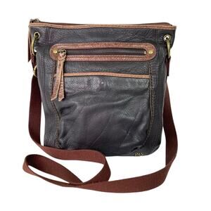 The Sak Laurel Crossbody Brown Pebble Leather Purse Shoulder Bag